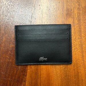 Lacoste Black Leather Card Holder